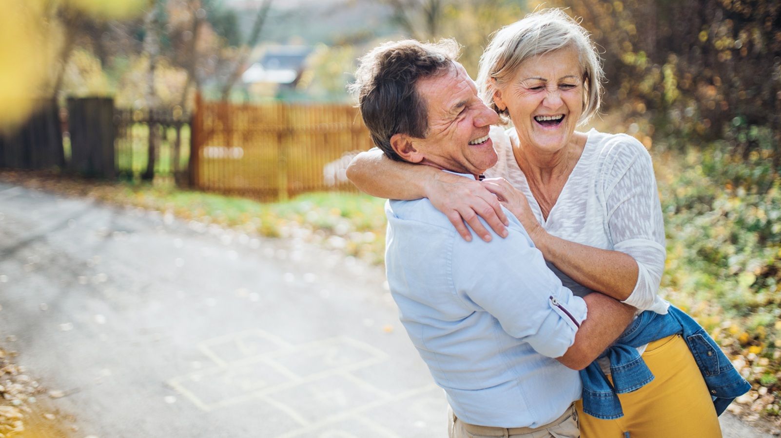Older couple enjoying retirement together outdoors